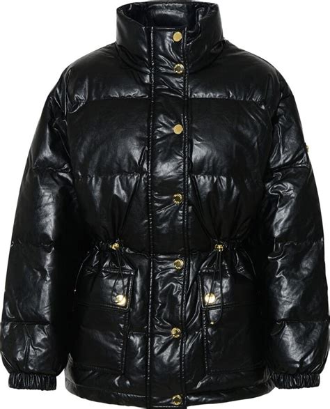 piumino lungo michael kors|michael michael kors BLACK POLYURETHANE JACKET .